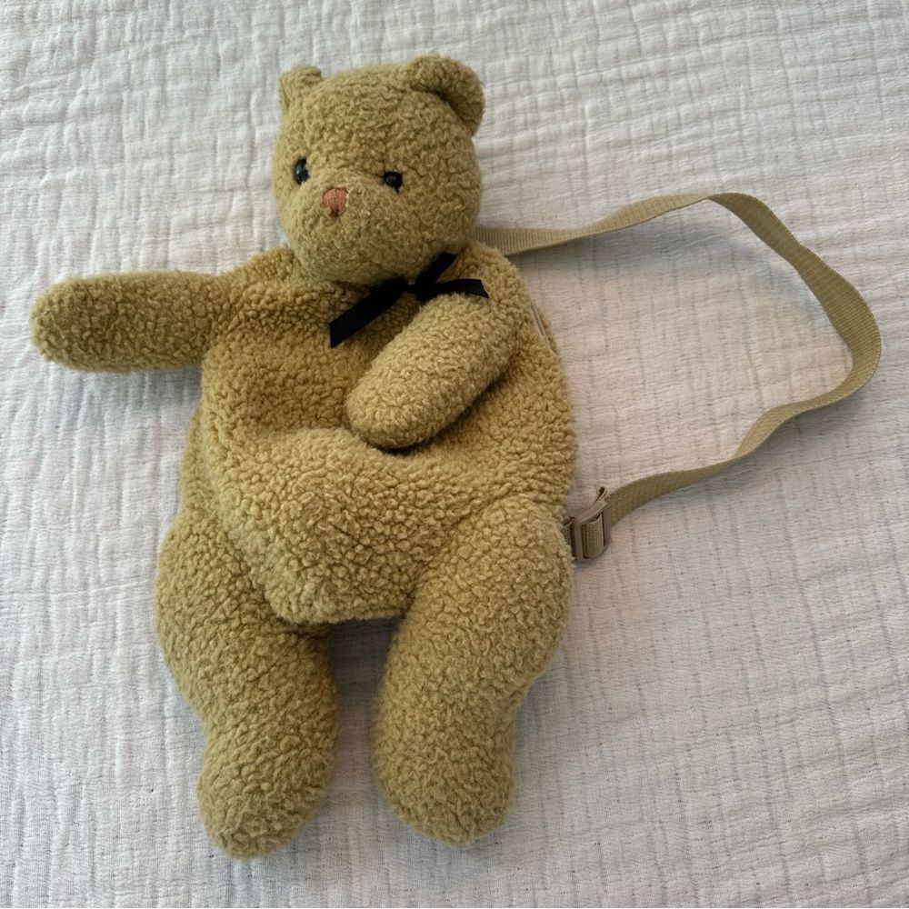 Vintage The Original Mango Teddy Bear SLING Plush 90s Y2K Retro Beige FLAW